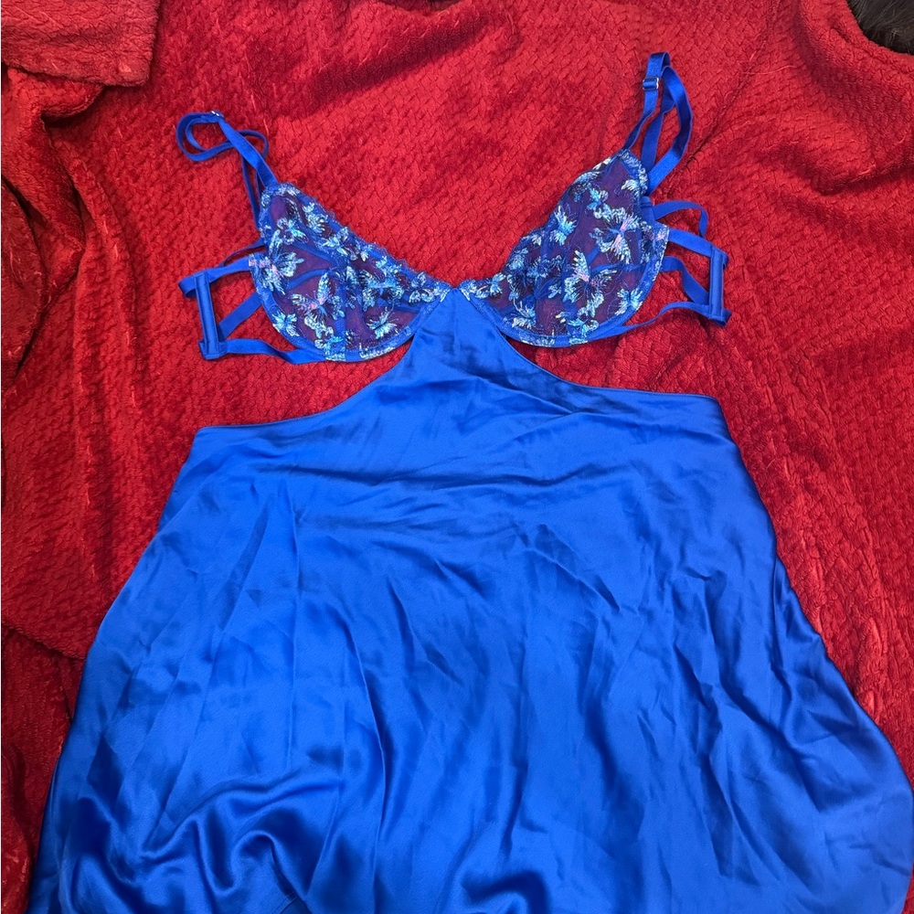 Victoria's Secret Royal Blue Satin Slip
